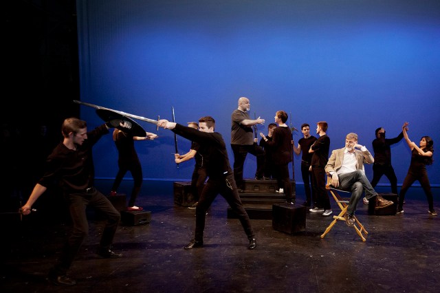 Brent Gibbs, (right) associate professor and artistic director, and certified fight director of Arizona Repertory Theatre at the University of Arizona, is directing two Shakespeare plays this spring: The Tempest and Comedy of Errors, using one set and one cast. Photograph by John de Dios/UANews